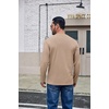image:imageCOOFANDY Mens Long Sleeve Shirts Crew Neck Cotton T Shirt Basic Casual Shirts Solid Classic TeeKhaki