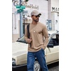 image:imageCOOFANDY Mens Long Sleeve Shirts Crew Neck Cotton T Shirt Basic Casual Shirts Solid Classic TeeKhaki