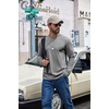 image:imageCOOFANDY Mens Long Sleeve Shirts Crew Neck Cotton T Shirt Basic Casual Shirts Solid Classic TeeLight Grey