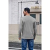 image:imageCOOFANDY Mens Long Sleeve Shirts Crew Neck Cotton T Shirt Basic Casual Shirts Solid Classic TeeLight Grey