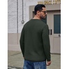 image:imageCOOFANDY Mens Long Sleeve Tee Shirts Cotton Waffle Crewneck Pullover Tshirts with Contrast TrimArmy Green  Black Trims