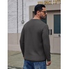 image:imageCOOFANDY Mens Long Sleeve Tee Shirts Cotton Waffle Crewneck Pullover Tshirts with Contrast TrimDark Grey  Black Trim