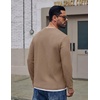 image:imageCOOFANDY Mens Long Sleeve Tee Shirts Cotton Waffle Crewneck Pullover Tshirts with Contrast TrimKhaki  White Trim