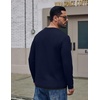 image:imageCOOFANDY Mens Long Sleeve Tee Shirts Cotton Waffle Crewneck Pullover Tshirts with Contrast TrimNavy  Black Trim