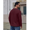 image:imageCOOFANDY Mens Long Sleeve Tee Shirts Cotton Waffle Crewneck Pullover Tshirts with Contrast TrimRed  Black Trim