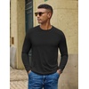 image:imageCOOFANDY Mens Long Sleeve Tee Shirts Crew Neck TShirt Casual Pullover Basic Tees Soft Stretch TshirtsBlackdark Blue