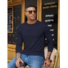 image:imageCOOFANDY Mens Long Sleeve Tee Shirts Crew Neck TShirt Casual Pullover Basic Tees Soft Stretch TshirtsBlackdark Blue