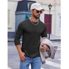 image:imageCOOFANDY Mens Long Sleeve Tee Shirts Crew Neck TShirt Casual Pullover Basic Tees Soft Stretch TshirtsBlackdark Blue