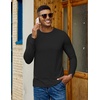 image:imageCOOFANDY Mens Long Sleeve Tee Shirts Crew Neck TShirt Casual Pullover Basic Tees Soft Stretch TshirtsBlackdark Blue