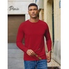 image:imageCOOFANDY Mens Long Sleeve Tee Shirts Crew Neck TShirt Casual Pullover Basic Tees Soft Stretch TshirtsRed