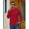 image:imageCOOFANDY Mens Long Sleeve Tee Shirts Crew Neck TShirt Casual Pullover Basic Tees Soft Stretch TshirtsRed