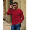 image:imageCOOFANDY Mens Long Sleeve Tee Shirts Crew Neck TShirt Casual Pullover Basic Tees Soft Stretch TshirtsRed
