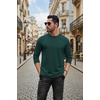 image:imageCOOFANDY Mens Long Sleeve Tee Shirts Stretch Crew Neck Thermal Shirts Casual T Shirts for MenLake Green