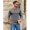 image:imageCOOFANDY Mens Long Sleeve Tee Shirts Stretch Crew Neck Thermal Shirts Casual T Shirts for MenLight Grey