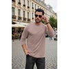 image:imageCOOFANDY Mens Long Sleeve Tee Shirts Stretch Crew Neck Thermal Shirts Casual T Shirts for MenLight Khaki