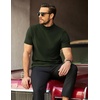 image:imageCOOFANDY Mens Mock Neck TShirts Short Sleeve Ribbed Knit Shirt Soft Tee Shirt Casual Basic TopsArmy Green