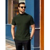 image:imageCOOFANDY Mens Mock Neck TShirts Short Sleeve Ribbed Knit Shirt Soft Tee Shirt Casual Basic TopsArmy Green