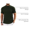 image:imageCOOFANDY Mens Mock Neck TShirts Short Sleeve Ribbed Knit Shirt Soft Tee Shirt Casual Basic TopsArmy Green