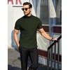 image:imageCOOFANDY Mens Mock Neck TShirts Short Sleeve Ribbed Knit Shirt Soft Tee Shirt Casual Basic TopsArmy Green
