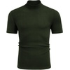 image:imageCOOFANDY Mens Mock Neck TShirts Short Sleeve Ribbed Knit Shirt Soft Tee Shirt Casual Basic TopsArmy Green
