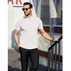 image:imageCOOFANDY Mens Mock Neck TShirts Short Sleeve Ribbed Knit Shirt Soft Tee Shirt Casual Basic TopsAwhite