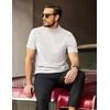 image:imageCOOFANDY Mens Mock Neck TShirts Short Sleeve Ribbed Knit Shirt Soft Tee Shirt Casual Basic TopsAwhite
