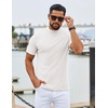 image:imageCOOFANDY Mens Mock Neck TShirts Short Sleeve Ribbed Knit Shirt Soft Tee Shirt Casual Basic TopsAwhite