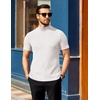 image:imageCOOFANDY Mens Mock Neck TShirts Short Sleeve Ribbed Knit Shirt Soft Tee Shirt Casual Basic TopsAwhite