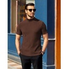 image:imageCOOFANDY Mens Mock Neck TShirts Short Sleeve Ribbed Knit Shirt Soft Tee Shirt Casual Basic TopsBrown