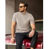image:imageCOOFANDY Mens Mock Neck TShirts Short Sleeve Ribbed Knit Shirt Soft Tee Shirt Casual Basic TopsCream