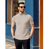 image:imageCOOFANDY Mens Mock Neck TShirts Short Sleeve Ribbed Knit Shirt Soft Tee Shirt Casual Basic TopsCream