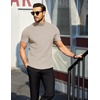 image:imageCOOFANDY Mens Mock Neck TShirts Short Sleeve Ribbed Knit Shirt Soft Tee Shirt Casual Basic TopsCream