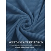 image:imageCOOFANDY Mens Mock Neck TShirts Short Sleeve Ribbed Knit Shirt Soft Tee Shirt Casual Basic TopsDark Blue