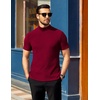 image:imageCOOFANDY Mens Mock Neck TShirts Short Sleeve Ribbed Knit Shirt Soft Tee Shirt Casual Basic TopsDark Red