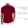 image:imageCOOFANDY Mens Mock Neck TShirts Short Sleeve Ribbed Knit Shirt Soft Tee Shirt Casual Basic TopsDark Red
