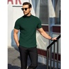 image:imageCOOFANDY Mens Mock Neck TShirts Short Sleeve Ribbed Knit Shirt Soft Tee Shirt Casual Basic TopsGreen