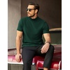 image:imageCOOFANDY Mens Mock Neck TShirts Short Sleeve Ribbed Knit Shirt Soft Tee Shirt Casual Basic TopsGreen