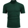 image:imageCOOFANDY Mens Mock Neck TShirts Short Sleeve Ribbed Knit Shirt Soft Tee Shirt Casual Basic TopsGreen