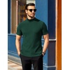 image:imageCOOFANDY Mens Mock Neck TShirts Short Sleeve Ribbed Knit Shirt Soft Tee Shirt Casual Basic TopsGreen