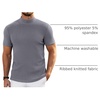 image:imageCOOFANDY Mens Mock Neck TShirts Short Sleeve Ribbed Knit Shirt Soft Tee Shirt Casual Basic TopsGrey
