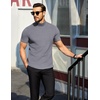 image:imageCOOFANDY Mens Mock Neck TShirts Short Sleeve Ribbed Knit Shirt Soft Tee Shirt Casual Basic TopsGrey
