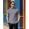 image:imageCOOFANDY Mens Mock Neck TShirts Short Sleeve Ribbed Knit Shirt Soft Tee Shirt Casual Basic TopsGrey