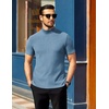 image:imageCOOFANDY Mens Mock Neck TShirts Short Sleeve Ribbed Knit Shirt Soft Tee Shirt Casual Basic TopsLight Blue