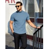 image:imageCOOFANDY Mens Mock Neck TShirts Short Sleeve Ribbed Knit Shirt Soft Tee Shirt Casual Basic TopsLight Blue