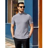 image:imageCOOFANDY Mens Mock Neck TShirts Short Sleeve Ribbed Knit Shirt Soft Tee Shirt Casual Basic TopsLight Grey