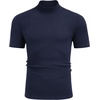 image:imageCOOFANDY Mens Mock Neck TShirts Short Sleeve Ribbed Knit Shirt Soft Tee Shirt Casual Basic TopsNavy Blue