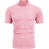 image:imageCOOFANDY Mens Mock Neck TShirts Short Sleeve Ribbed Knit Shirt Soft Tee Shirt Casual Basic TopsPink