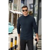 image:imageCOOFANDY Mens Mock Turtleneck Sweater Long Sleeve Half Neck Pullover Thermal Casual Ribbed High Neck Pullover SweaterDark Blue