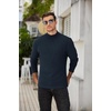 image:imageCOOFANDY Mens Mock Turtleneck Sweater Long Sleeve Half Neck Pullover Thermal Casual Ribbed High Neck Pullover SweaterDark Blue