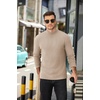 image:imageCOOFANDY Mens Mock Turtleneck Sweater Long Sleeve Half Neck Pullover Thermal Casual Ribbed High Neck Pullover SweaterKhaki